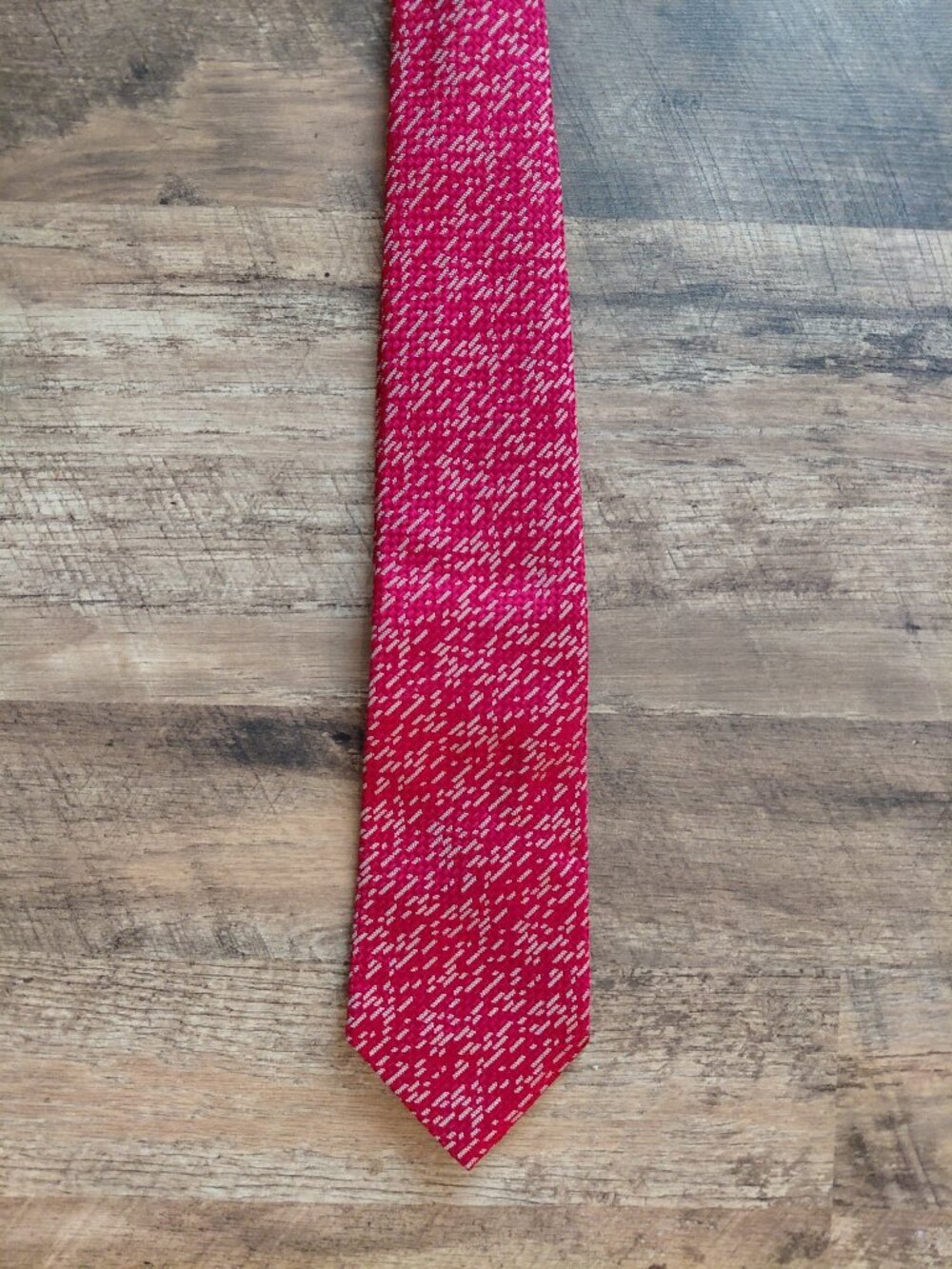 Red Gianfranco Ferre Silk Tie with Geometric Pattern